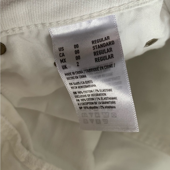 American eagle white jean mini skirt  distressed look size US00 regular - Picture 9 of 11